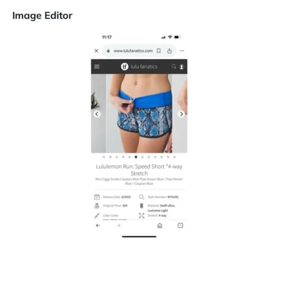 Lululemon Women’s Snake Print Blue Run Speed Short / Size-6